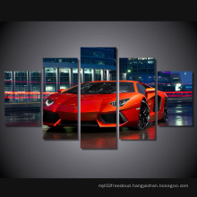 HD Printed Red Luxury Sports Car Painting Canvas Print Room Decor Print Poster Picture Canvas Mc-117